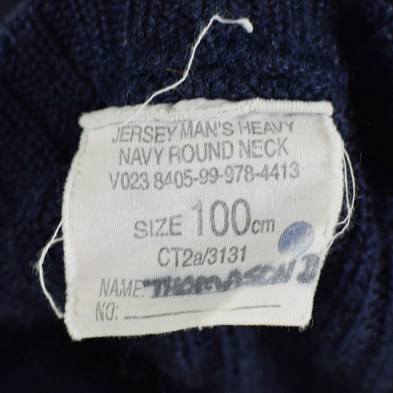 Originaria British Army Navy Blue Sway Commando Jumper Pullover ROULD NACK LAW