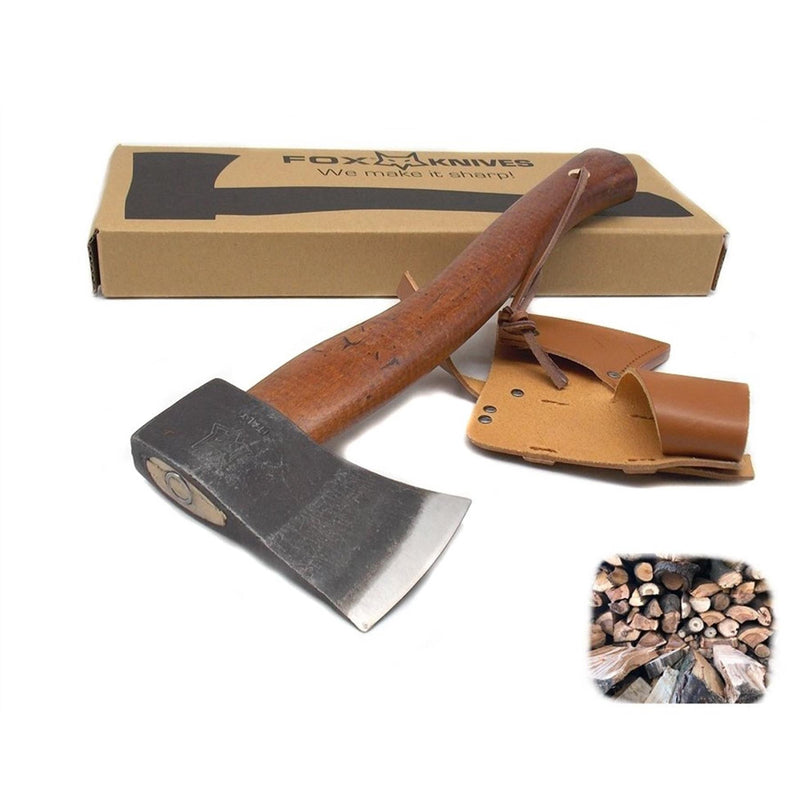 Coltelli volpe yankee ascia tagliente robusta c45 in acciaio carbone Hikory in legno manico in legno