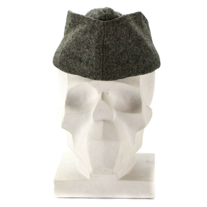 Genuino cappello di lana di lana dell'esercito danese combattimento militare cappello di guarnigione grigio degli anni '50