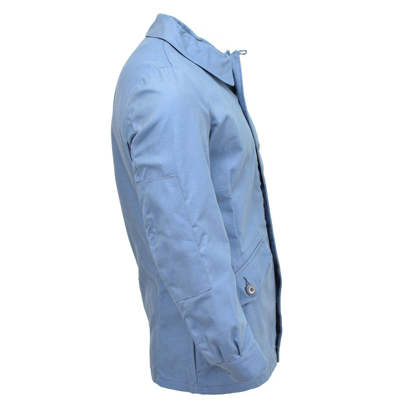 Giacca uniforme di protezione civile svedese originale denim in denim blu chiaro nuovo