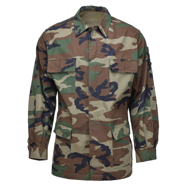 Giacca da combattimento BDU turco autentico resistente a Ripstop Woodland Camo Problema militare