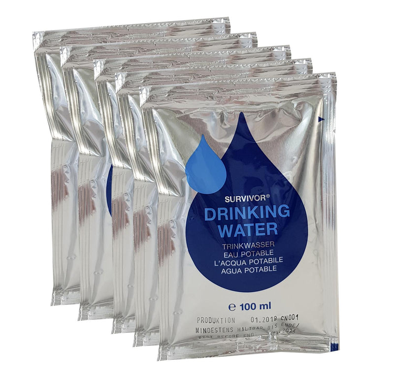 Katadyn Brand Trans-Ocean Emergency Water Ration Pack (5x100 ml) in scatola