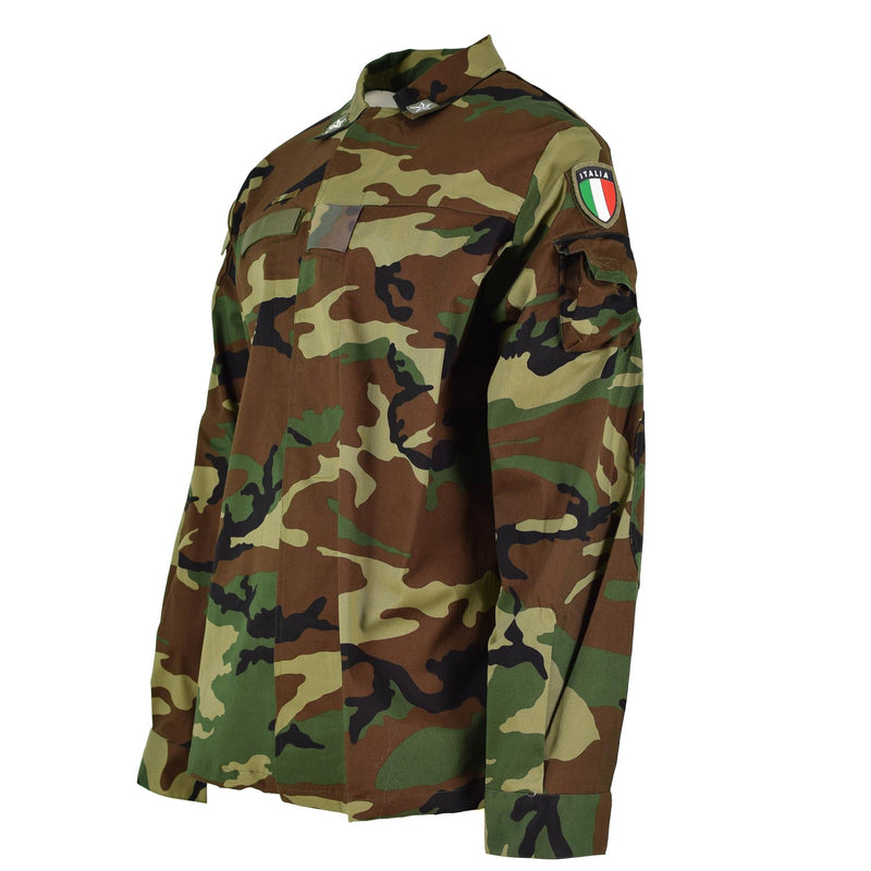 Giacca da combattimento militare originale in Italia Lightweight Woodland Camo Army Orplus Nuovo