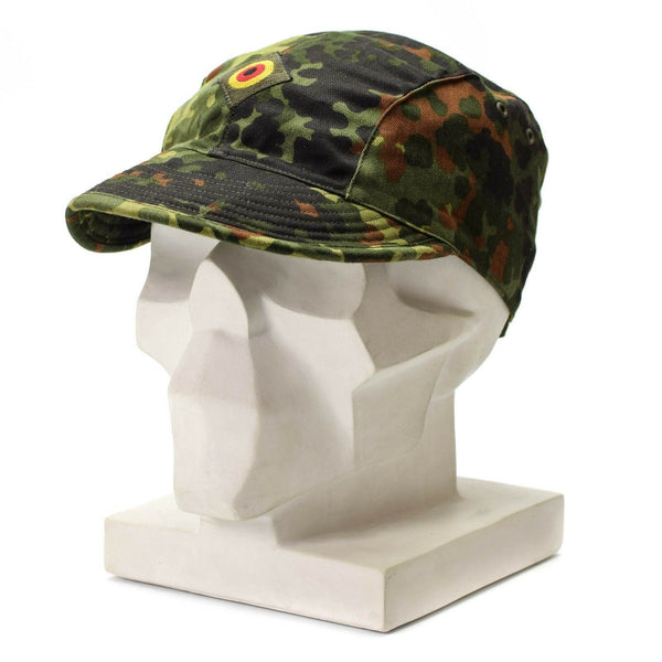 Genuino cappello aeronautico dell'esercito tedesco originale Flecktarn camo di picco hat militare nuovo