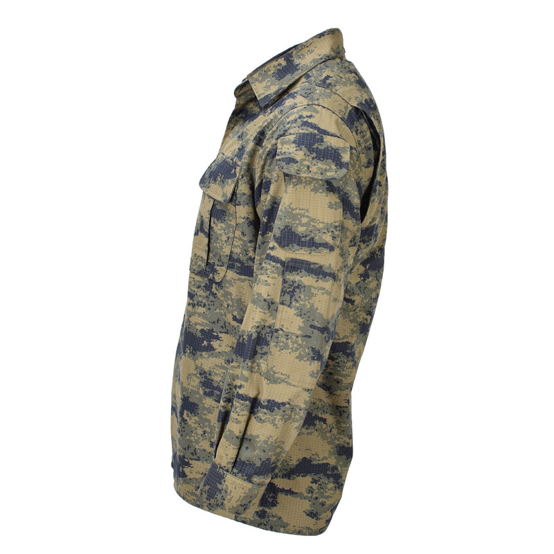 Giacca tattica dell'esercito turco originale blu camuffamento digitale digitale resistente