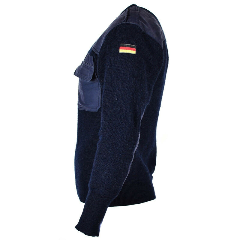 Originale German Pullover Pullover Commando Jumper Blue Navy Magione di lana militare