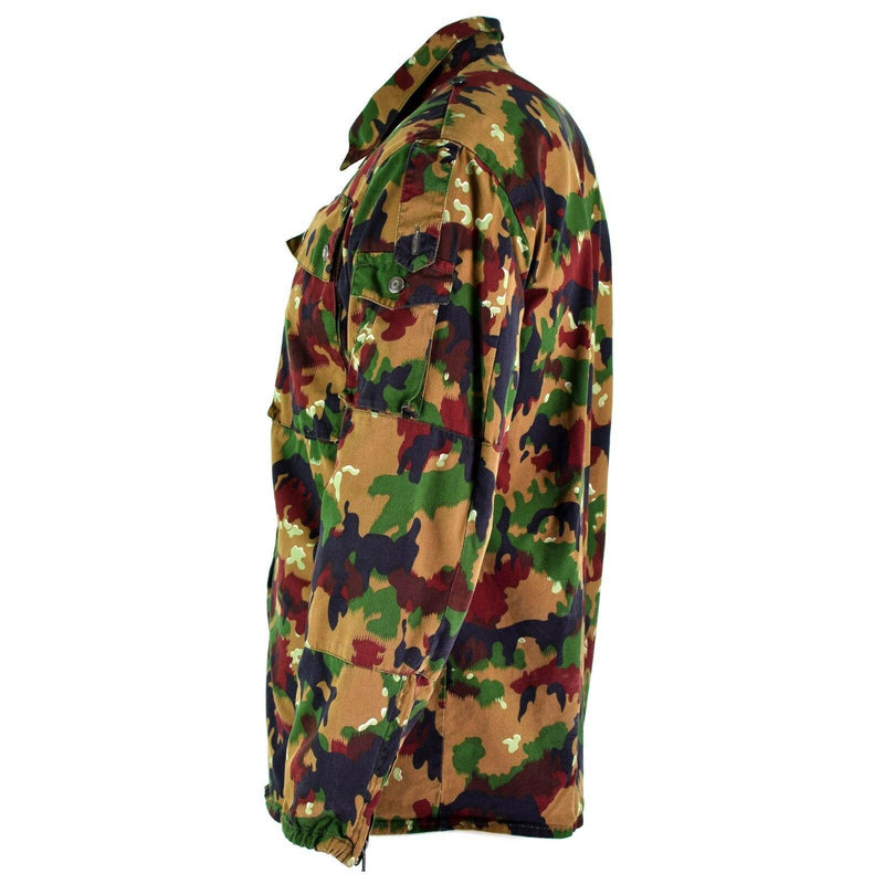 Giacca dell'Esercito svizzero originale M83 Field di combattimento alpenflage camicia camo zippato nuovo