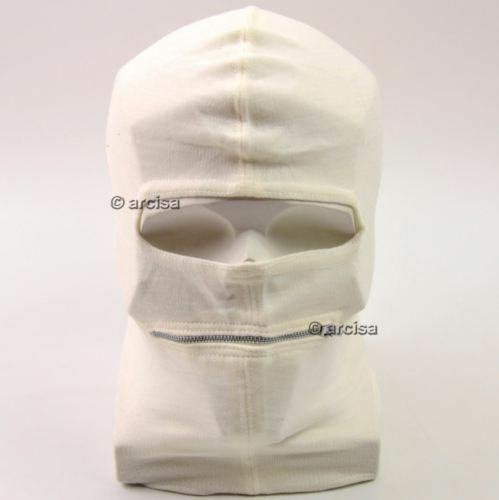 NUOVA Italia Maschera per faccia bianca dell'esercito italiano Balaclava Maschera a due buche con zip