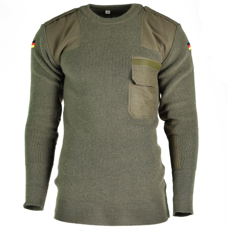 Genuino lana di oliva verde pullover dell'esercito tedesco in lana di oliva verde