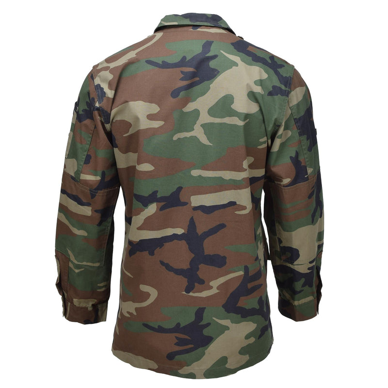 Giacca da combattimento BDU turco autentico resistente a Ripstop Woodland Camo Problema militare