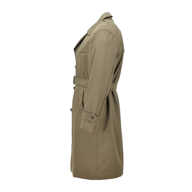 Trench militare italiano originale Khaki Cappotto formale rivestito rivestito con cintura Nuovo