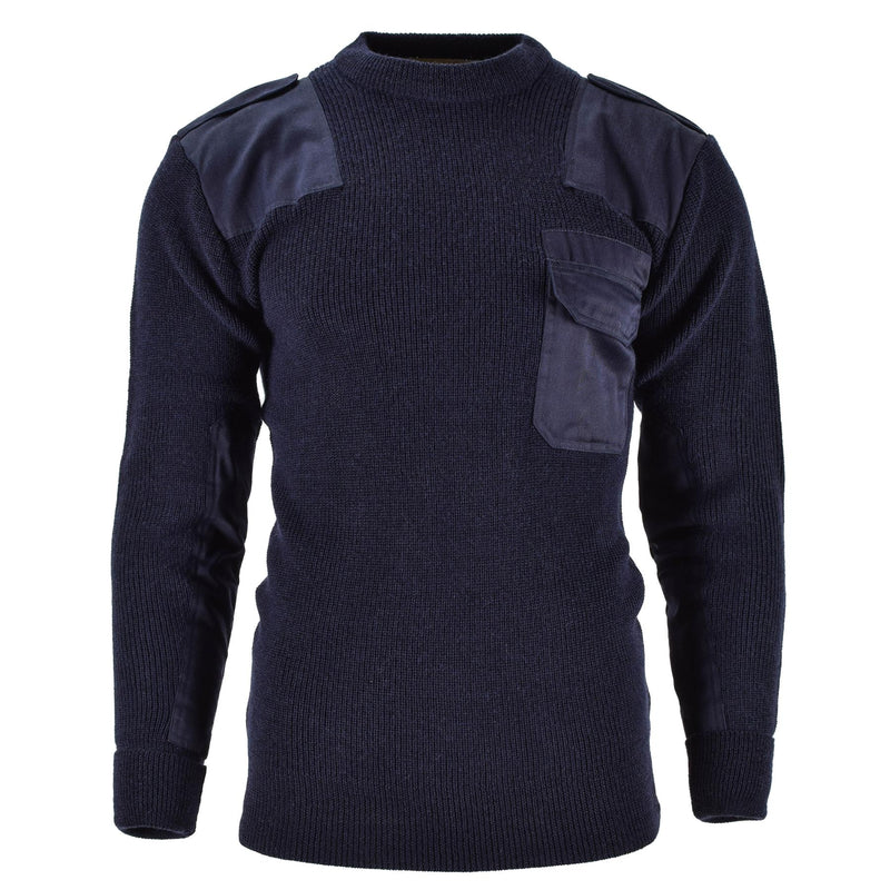 MIL-TEC Brand Men Swater Pullover tedesco Pullover Commando Jumper Navy Blue Sweater Wool