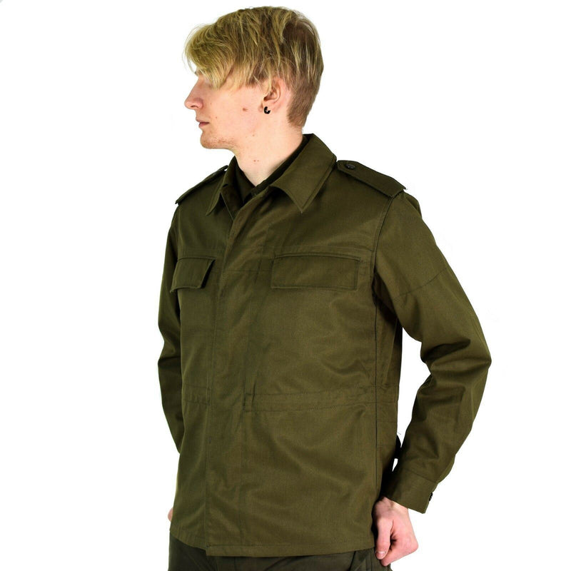 Giacca da campo dell'esercito ceco vintage originale M85 MILITALE OLIVE VERDE MILITALE NUOVO