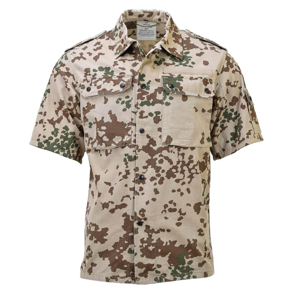 Armata tedesca originale BW camicia da campo Tropentarn camutta a manica corta camuffamento