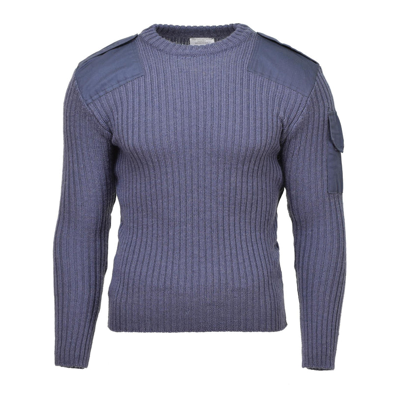 Original Pullover British Pullover Commando Jumper Blue Grey Sighion Wool