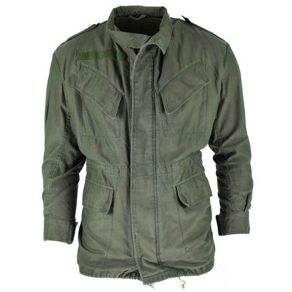 Guida vera campo dell'esercito belga m64 cotone militare impermeabile parka olive od