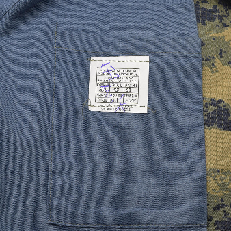 Giacca tattica dell'esercito turco originale blu camuffamento digitale digitale resistente