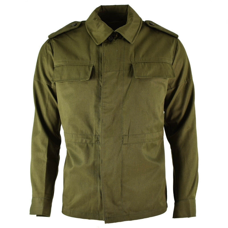 Giacca da campo dell'esercito ceco vintage originale M85 MILITALE OLIVE VERDE MILITALE NUOVO