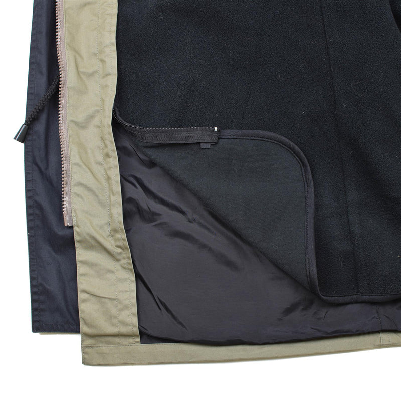 Genuino parka dell'esercito olandese con giacca per cappotto di rivestimento Kaki tasche abbottonate