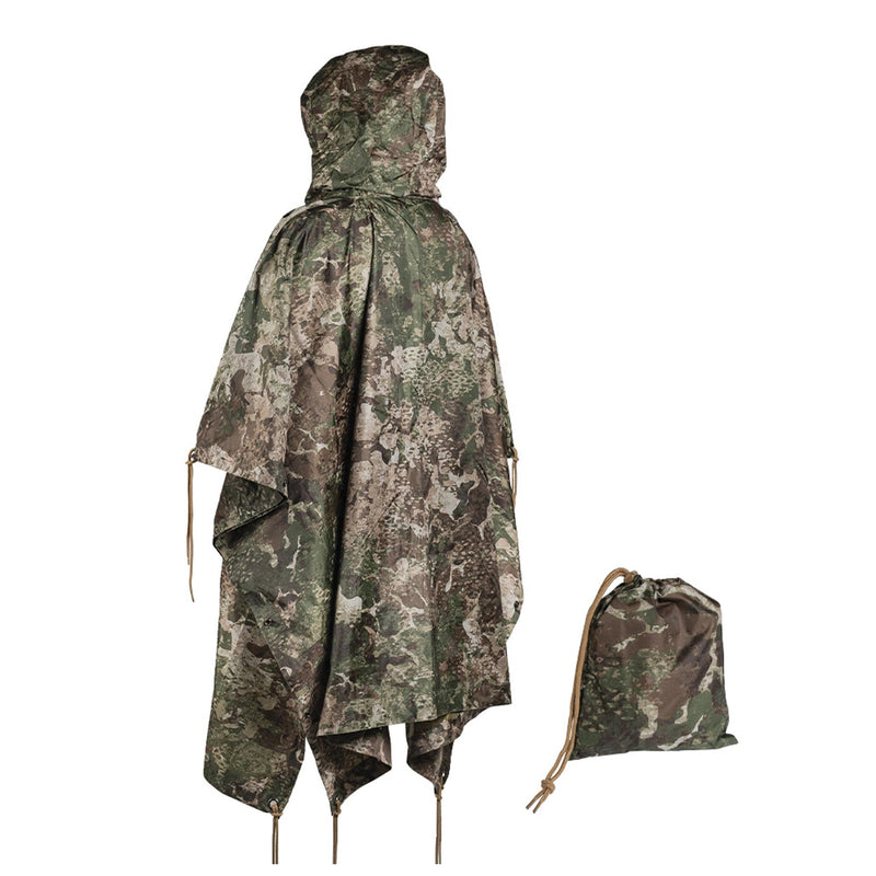 Mil-Tec Poncho camuffato in PVC con cappuccio impermeabile con cappuccio con cappuccio leggero