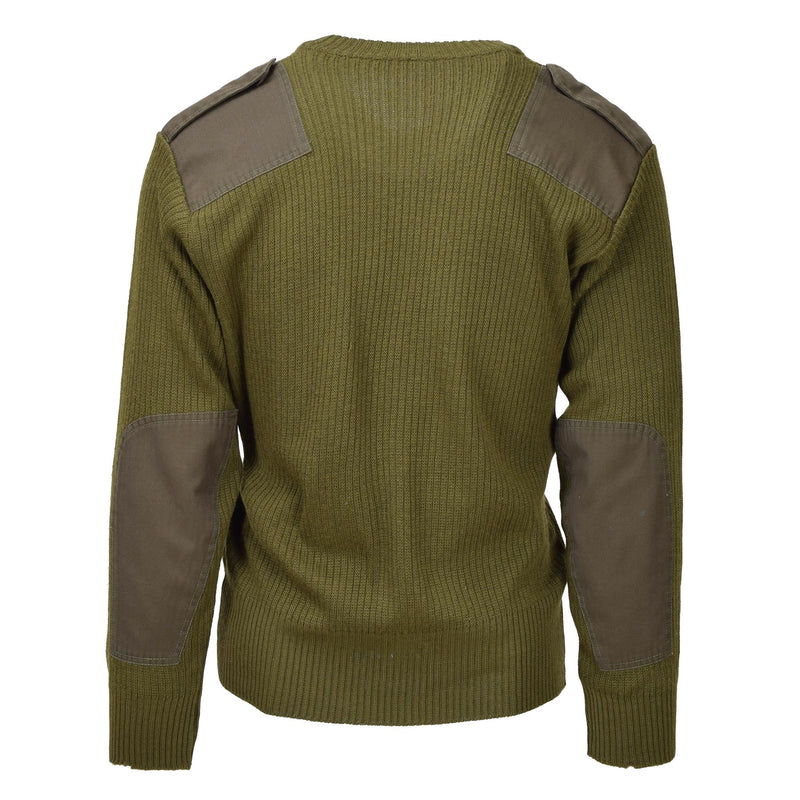 Magrillo a v-ghianter del maglione a v-ghianter per pullover di lana di oliva militare italiano originale