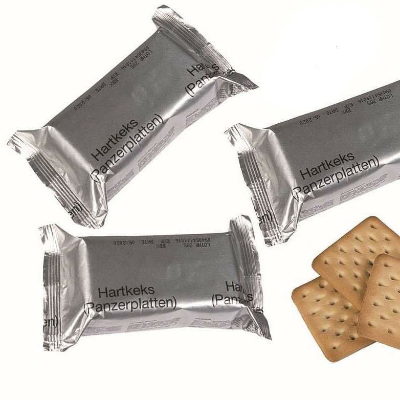 Genuini biscotti di sopravvivenza dell'esercito tedesco BISCUITS OUTDOOR 125G NATO MRE CRACKERS