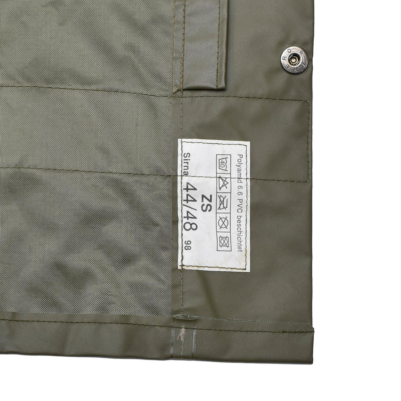 Giacca da pioggia dell'esercito svizzero originale Olive Civil Protection Waterproof Coat nuovo nuovo