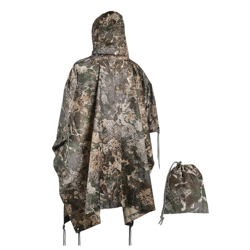 Mil-Tec Poncho camuffato in PVC con cappuccio impermeabile con cappuccio con cappuccio leggero