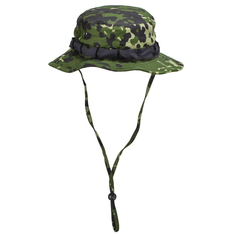 Originale Danish Military M84 Camo Boonie Hat Summer Tropical Cap Wide Brim Nuovo nuovo