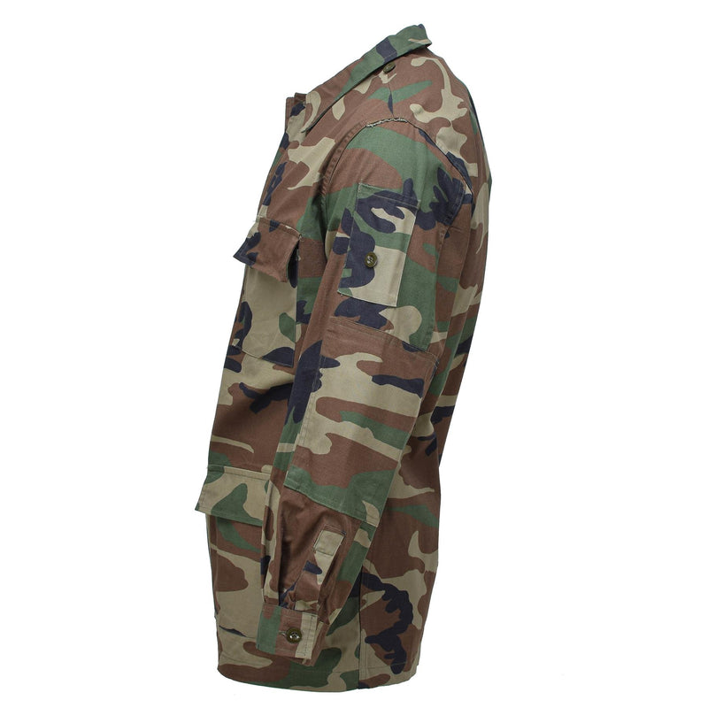 Giacca da combattimento BDU turco autentico resistente a Ripstop Woodland Camo Problema militare