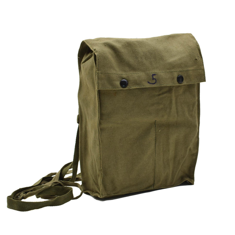 Borsa per spalla militare ceca originale Vintage Pratica Pratica Pulsanti a scatto Oliva