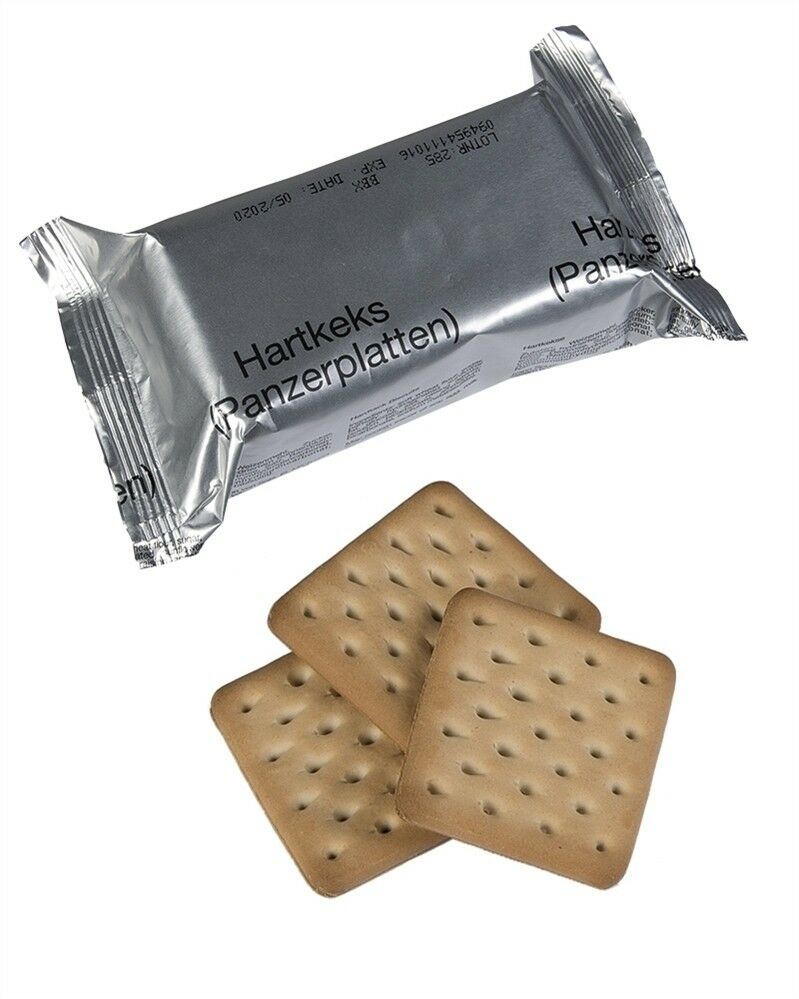 Genuini biscotti di sopravvivenza dell'esercito tedesco BISCUITS OUTDOOR 125G NATO MRE CRACKERS