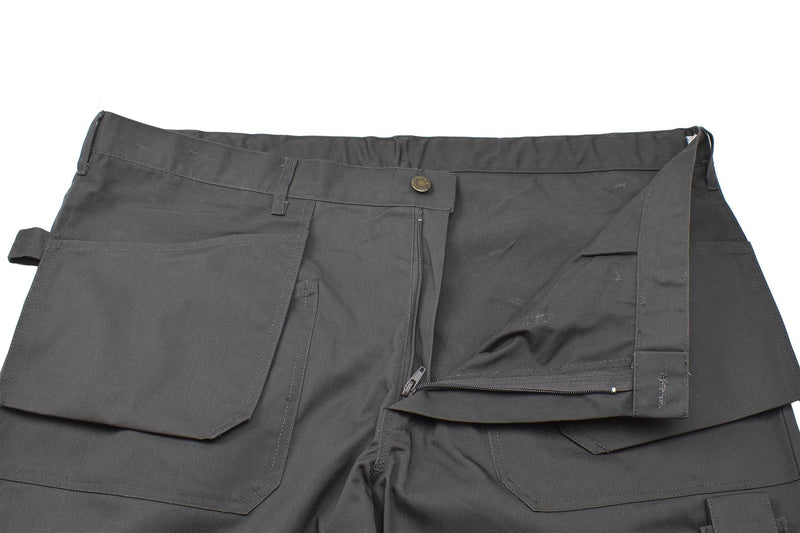 Pantaloni cargo dell'esercito belga originale lavoro ginocchia rinforzate tasche extra grigio nuovo