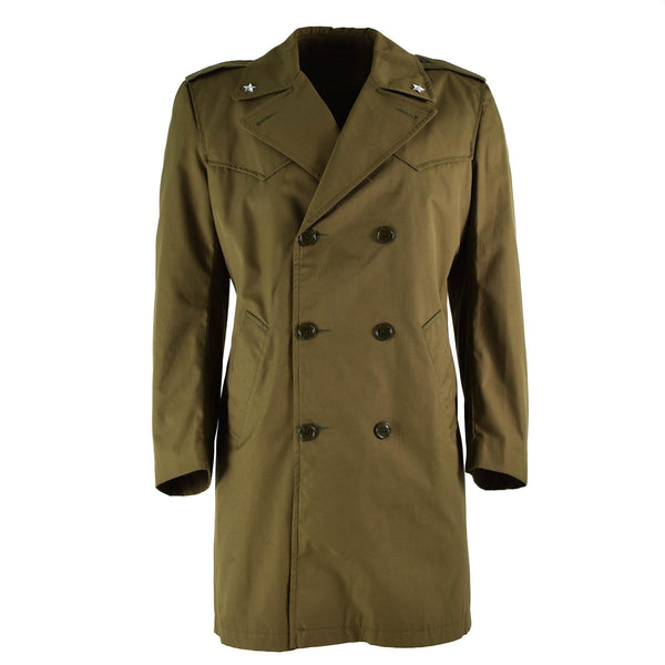 Trenchcoat dell'esercito italiano originale Khaki Blu colore semplice Emissione militare