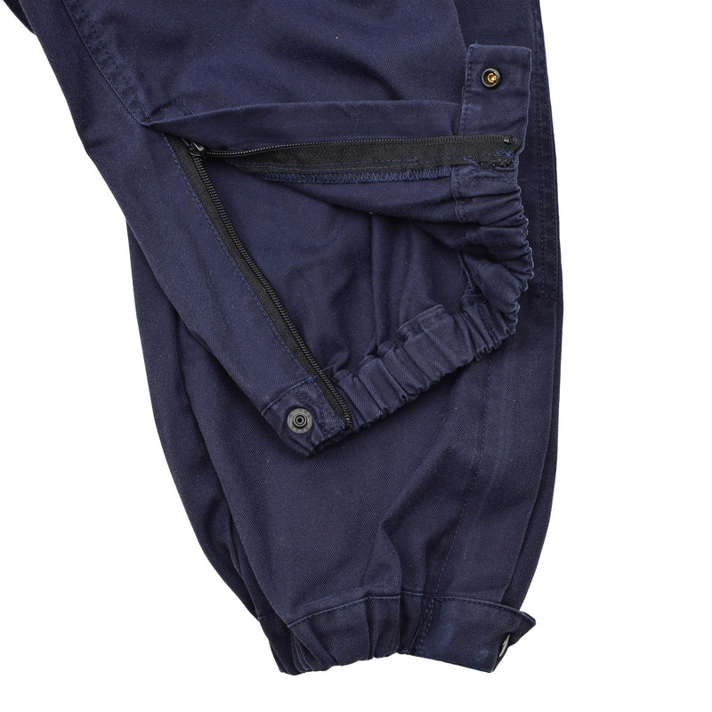 Pantaloni da lavoro dell'esercito olandese originali uniformi di lavoro da lavoro pantaloni regolabili zip blu blu