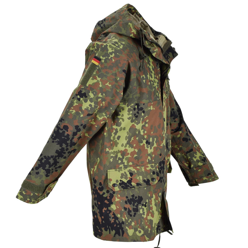 Mil-Tec Brand Giacca da campo dell'esercito tedesco Goretex Flecktarn Camo pioggia impermeabile