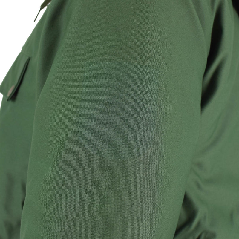 Original Police tedesco PARKA Calda rivestimento della giacca antivento verde con cappuccio