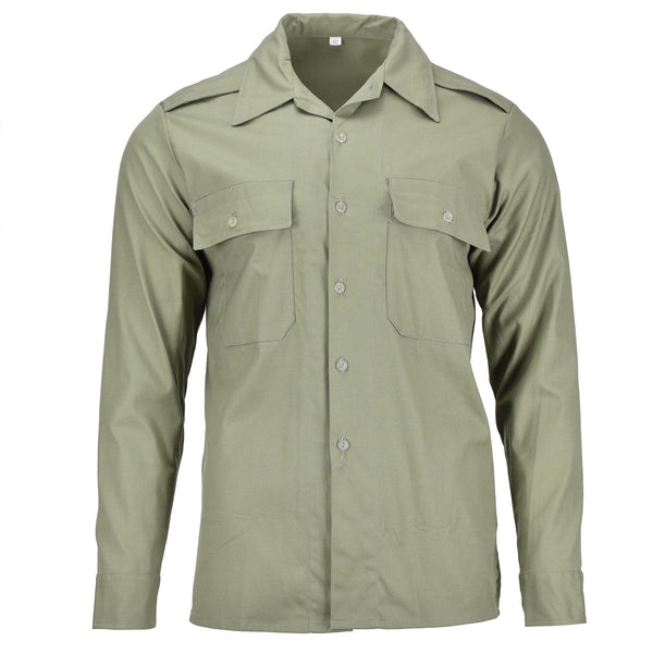 Shirt da combattimento militare originale Ungheria a manica lunga oliva con tasche Nuovo