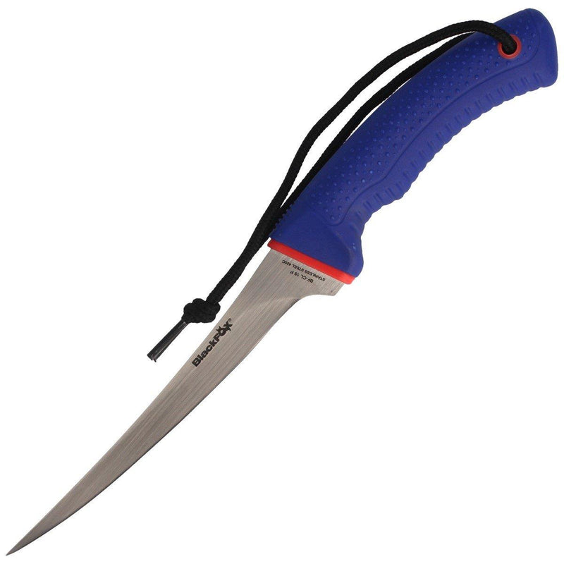 Fox coltelli da coltello da marchio coltello a lama fissa in raso manico PP blu in acciaio da 420c in acciaio