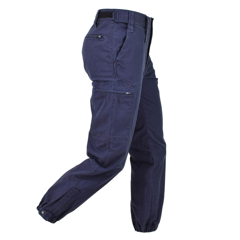 Pantaloni da lavoro dell'esercito olandese originali uniformi di lavoro da lavoro pantaloni regolabili zip blu blu