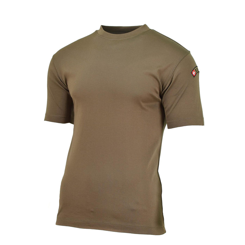 T-shirt originali dell'esercito svizzero kaki Surplus di camicia sportiva traspirante veloce