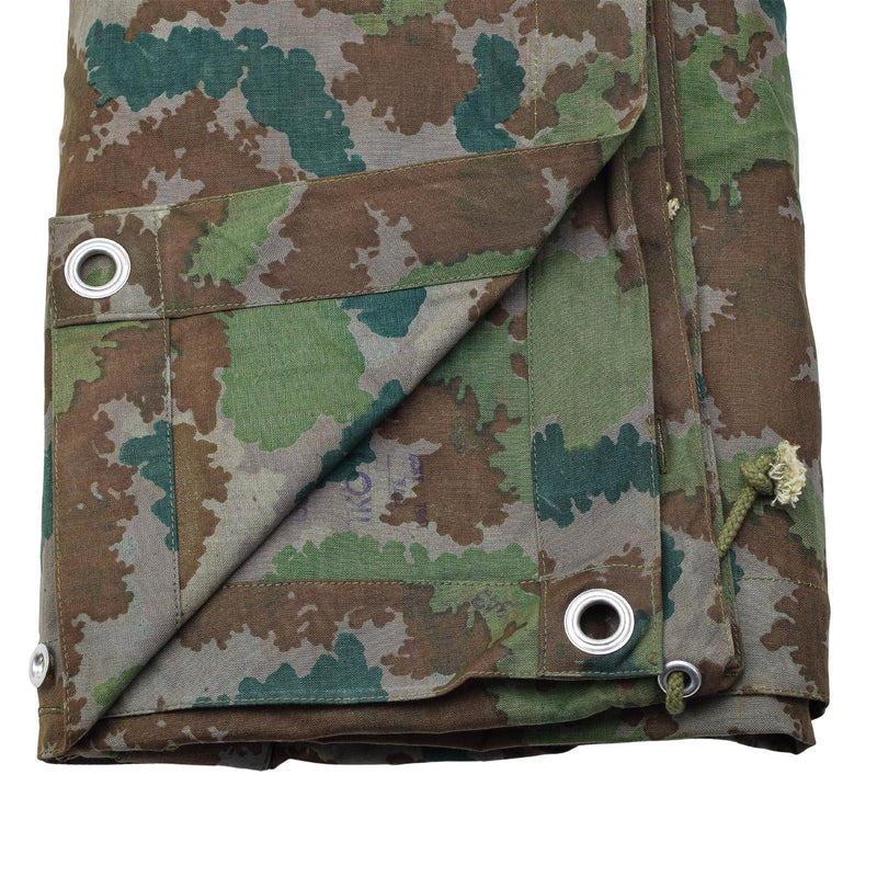 CAMOUFFAGGIO MILITARIO MILITARIO ORIGERICO PONCHO TENTRO SCHEMA DELL'ESCITE VINTAGE NUOVO CAMPIO