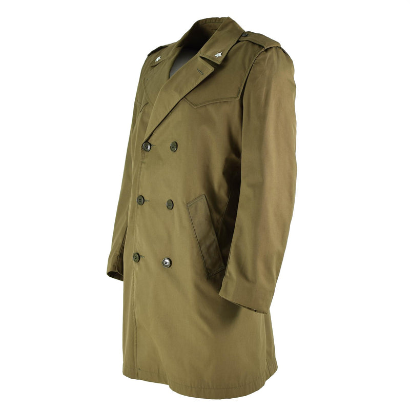 Trenchcoat dell'esercito italiano originale Khaki Blu colore semplice Emissione militare