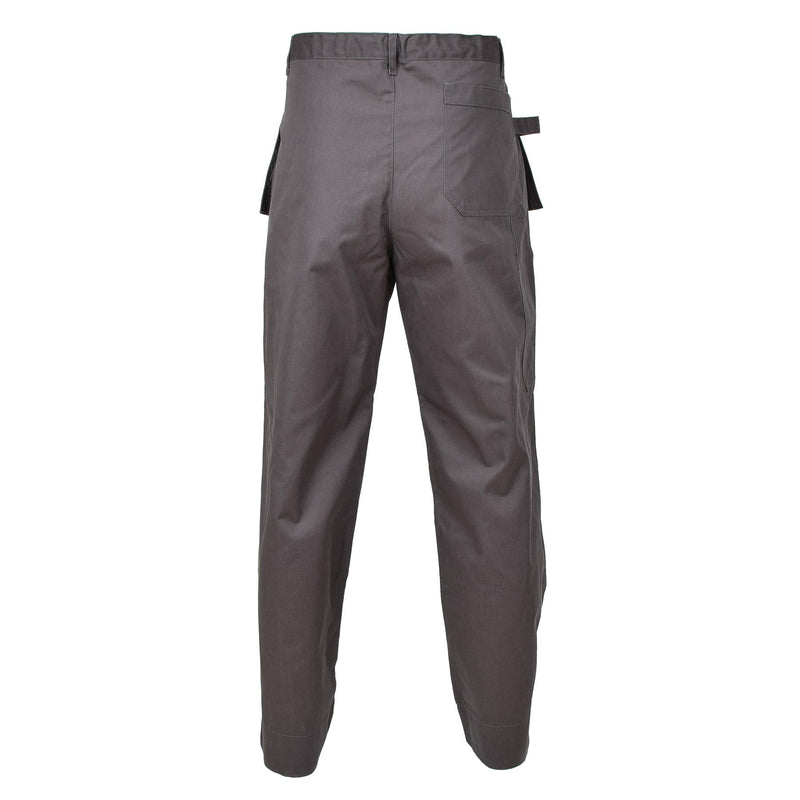 Pantaloni cargo dell'esercito belga originale lavoro ginocchia rinforzate tasche extra grigio nuovo