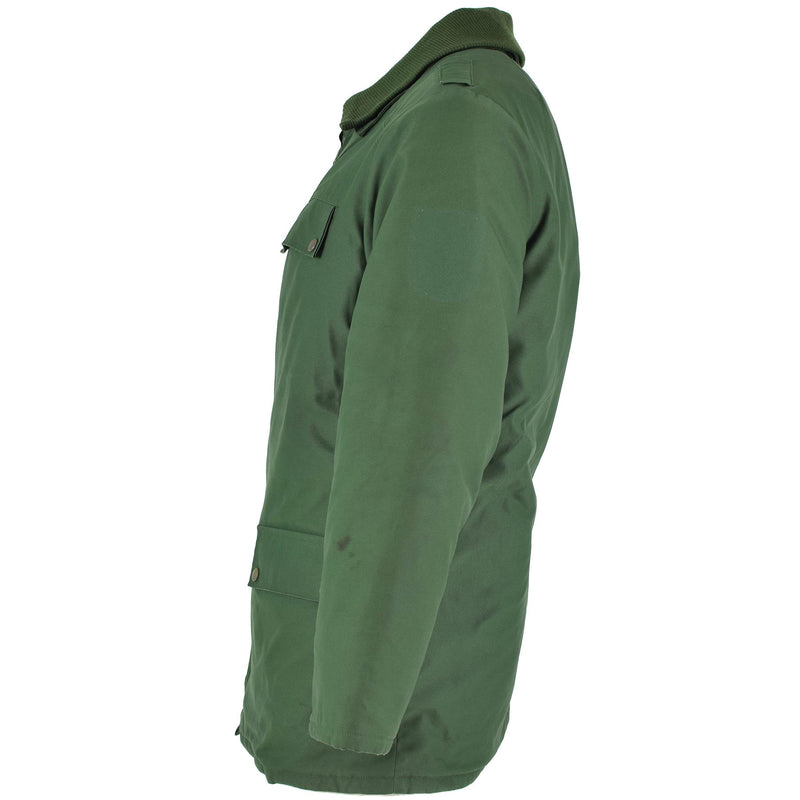 Original Police tedesco PARKA Calda rivestimento della giacca antivento verde con cappuccio