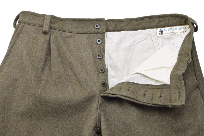 Venti pantaloni formali militari italiani Italiani Olive Wool Dresser Dresser Army