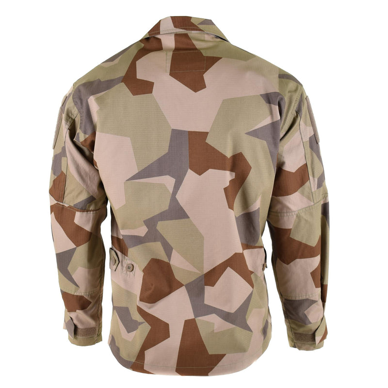 Autentico armadio svedese M90 ​​Desert Camo Field Troops Lightweight Shirt Nuova