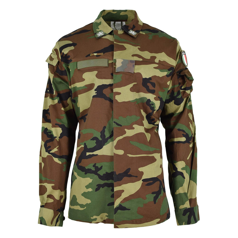 Giacca da combattimento militare originale in Italia Lightweight Woodland Camo Army Orplus Nuovo