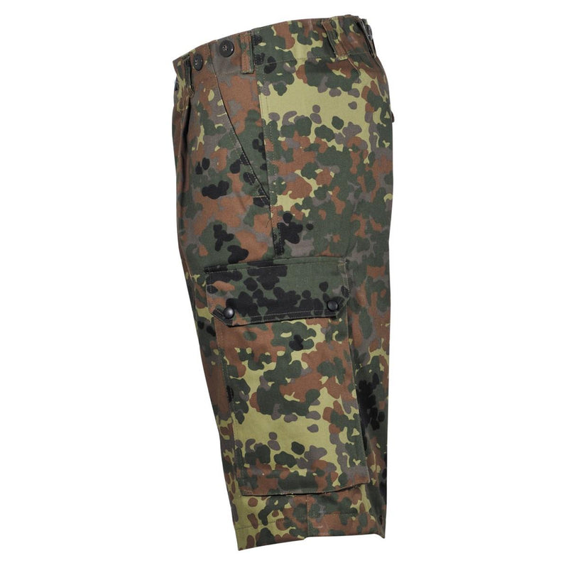 MFH Brand Army Style Shorts Bermuda Flecktarn camo STURDY RIPSTOP UNIFIFICO NUOVO