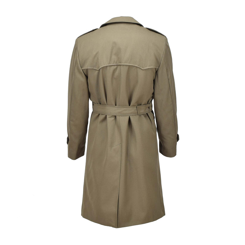 Trench militare italiano originale Khaki Cappotto formale rivestito rivestito con cintura Nuovo